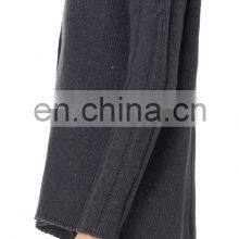 Ladies v Neck Wool Cardigan Sweater With Cable Design on Sleeves thumbnail-3