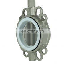 DKV PTFE Seals Wafer Type Butterfly Valve Spring Return Ss304 Pneumatic Hand Valve Pneumatic Butterfly Valve thumbnail-3