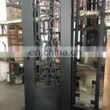 House Front Heavy Duty Threshold Hinge Anti Rust Galvanized Surface Treatment Security Wrought Iron Single Entry Door With Glass thumbnail-3