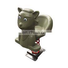 Kids Cartoon Ride on Toy Outdoor Playground Equipment Rides Orange Duck Plastic Spring Rocking Horse for Sale thumbnail-2