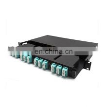 Hot sell fc/sc/st/lc universal 24 core Iron Rail drawer type Fiber optic terminal box