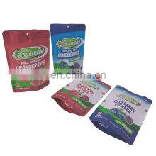 Degradable Custom Logo Zipper Aluminum Foil Stand up Pouch Natural Dried Fruit Blueberries Food Grade Packaging Bag With Tear