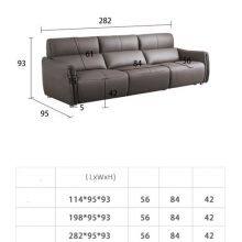 Italian-Style Nappa Leather Multi-Function Sofa Home Living Room Is Very Simple Three-Seat Combination Electric Leather Sofa thumbnail-4