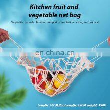 Top Selling Storage Kitchen Basket Hanging Under Cabinet Wood Fruit Hammock Macrame thumbnail-5