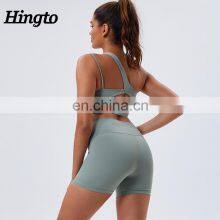 Sport Exercise Gym Wear Yoga Clothes Activewear Sets for Women Sports Bra and Biker Shorts Sets Womens Workout Yoga Shorts Sets thumbnail-4