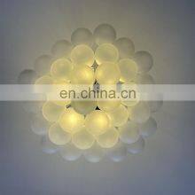 Hot Selling Modern Design Metal Industrial Frosted Glass Ball Lampshade Chandelier for Home Decoration Room LED Cloud Light thumbnail-3