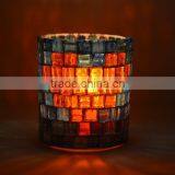 Red Heart Shape Mosaic Candle Holder