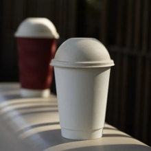 80mm Bagasse Disposable Dome Lid With Straw Hole thumbnail-3
