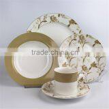 Broadside Round New Bone China White Glazed Flower Pattern Decorated Price Competitive Hebei Factory 20PCS Dinnerware Set thumbnail-1