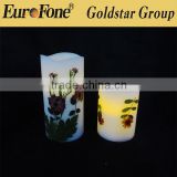 2016 new design Wholesale paraffin dry flower LED wax candle