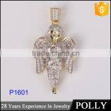 New Arrivaling Micro Setting Zircon Pendant 925 Silver Angel Wings Jewelry thumbnail-2