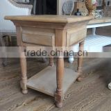 Solid oak wood antique finish bedroom French night table