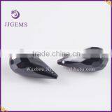 China Wholesale 13*18 mm Facets Teardrops Black Zircon Stone