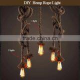 Retro DIY Art Hemp Rope Pendant Light 200cm Creative Art Chandelier Dining Room LED Droplight thumbnail-4