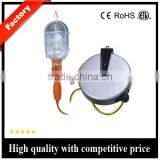 Retractable Cord reel With Work Light,Metal Cage Work Light Reel