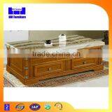 Antique Wooden Coffee Table With Marble Top thumbnail-1