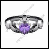 Custom Sapphire Claddagh Ring thumbnail-3