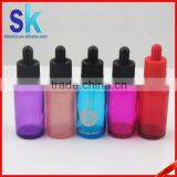 30ml Red Purple Pink Glass e Liquid Bottles With Child Tamperproof Cap thumbnail-6