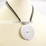 Rope Chain Stainless Steel Large Round Pendant Necklace thumbnail-1
