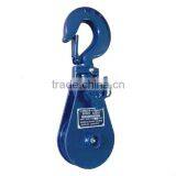 Blue Color Single Wheel Steel Pulley With Hook 08-A
