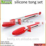 Silicone Stainless Steel Serving Salad & Grill & BBQ Kitchen Tongs Set 2 Pack (9-Inch & 12-Inch) Tongs... thumbnail-5