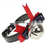 Dogs Puppy Cat Adjustable PU Leather Pet Collar With Bell Bowknot Neck Strap thumbnail-3