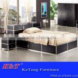 Modern Metal Wood Bed thumbnail-1