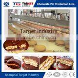 Full Automatic Chocolate Pie Marshmallow Center Jamed Chocolate Coated Cake Production Line