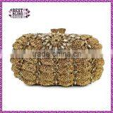 Hard Metal Box Gold Stone Clutch Evening Bag Pumpkin Woman Handbags Fashion Ladie Fancy Purses(8792A-G) thumbnail-1