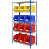 Sloted Angle Light Duty Plastic Bins Storage Shelf