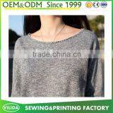 Latest Fashion Casual Loose Long Sleeve 100% Cotton Blank T-shirt Dress thumbnail-5