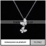 Fashion new designs white gold plated jewelry with white stone plated, hot selling crystal necklace