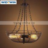 Industrial Vintage Style Black Hanging Pendant Light Fixture Metal Wire Cage Lamp thumbnail-2