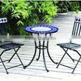 metal folded bistro table and chair