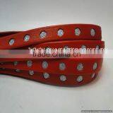 Flat Nappa Leather Cords -nappa Flat With Glitter Silver Red 10mm thumbnail-1