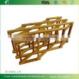 Lacquered Collapsible Bamboo Wine Rack, Bamboo Stand for Wine thumbnail-2