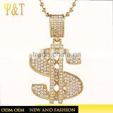 Wholesale hip hop jewelry stainless steel fashion us dollar sign pendant