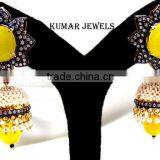 Golden Antique Look Jhumki Earrings thumbnail-1