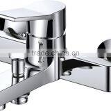 Polished Brass Bathroom Wall Mounted Bath Shower Faucet With Single Handle and Double Holes thumbnail-1