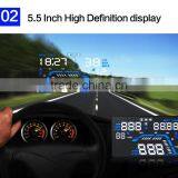 2016 Popular Multifunctional 5.5inch Head Up Display Car Speed, Mileage, Voltage Universal Vehicle GPS HUD thumbnail-3