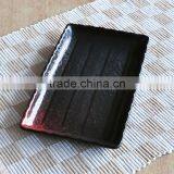 Ceramic Rectangle Sushi Plate With Black Solid Color thumbnail-1