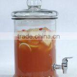 5 L Clear Glass Infusion Jar/glass Jar With Tap and Glass Lid PJ25 Dispenser thumbnail-1