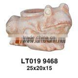 Clay Outdoor Garden Terracotta Frog Ornament Pot