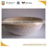 Round Yellow Wooden Marble Bowl With Faucet thumbnail-3