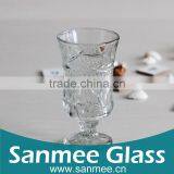 Manufactory Supply Flower Embossed Mini Glass Goblet thumbnail-1