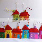 House Ornaments Decoration Set of Eight Felt House for Wall Hanging thumbnail-3