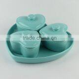 Set of Three Heart Shape Stoneware Mini Casserole thumbnail-1