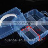 15x15x12.5cm 3-Tier Clearly Organizer Cosmetic Adjustable Snap & Stackable Storage Box thumbnail-2