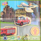 Wholesale 23 Pieces Kids Wood Magnetic Stickers Children Puzzle Wood Magnetic Stickers Toddlers Magnetic Stickers W14J004 thumbnail-5