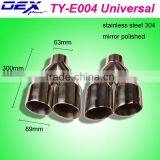 High Quality Auto Part Stainless Steel 304 Universal Double Exhaust Tip thumbnail-1